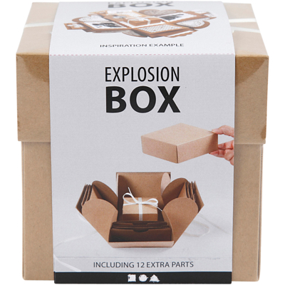 Afbeelding van Explosion box Creotime 12x12x12cm naturel