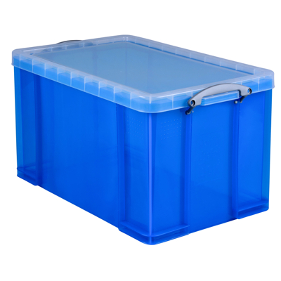 Afbeelding van Opbergbox Really Useful 84 liter 710x440x380 mm transparant blauw
