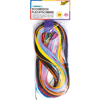 Afbeelding van Scoubidoo touwtjes Folia 100cm 100 stuks assorti kleuren