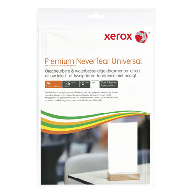 Afbeelding van Nevertear Xerox Premium Universal A4 polyester 136micron wit 10vel