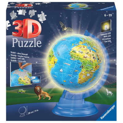 Afbeelding van 3D puzzel Ravensburger Globe Night Edition XXL 54 stuks
