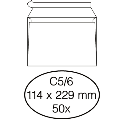 Afbeelding van Envelop Quantore bank C5/6 114x229mm zelfklevend wit 50stuks