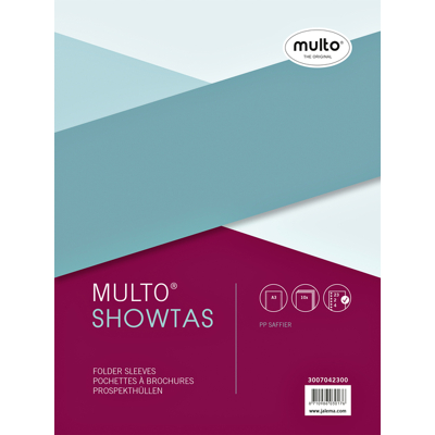 Afbeelding van Multo Geperforeerde Showtas Ft A3, 2 , 4 En 23 gaatsperforatie, 80 Micron, Gekorreld, Pak Van 10 St Showtassen