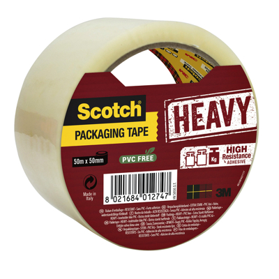 Afbeelding van Scotch verpakkingsplakband Heavy, ft 50 mm x m, transparant, per stuk plakband