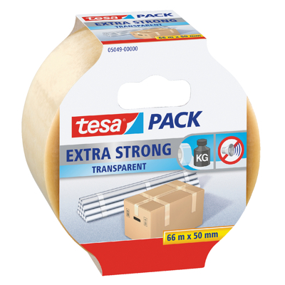 Afbeelding van Verpakkingstape Tesa 50mmx66m transparant extra sterk PVC