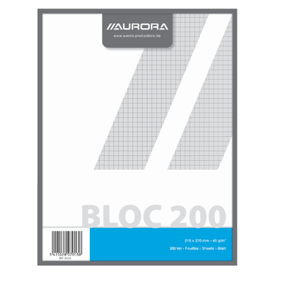 Afbeelding van Kladblok Aurora 210x270mm ruit 5x5mm 200vel