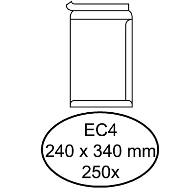 Afbeelding van Envelop Hermes akte EC4 240x340mm zelfklevend wit 250stuks