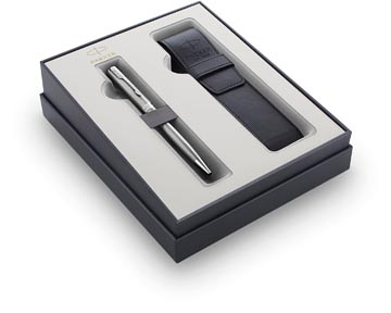 Afbeelding van Parker giftbox Sonnet balpen + pen pouch, staal CT