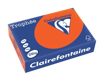 Afbeelding van Clairefontaine Trophée Intens, Gekleurd Papier, A4, 210 G, 250 Vel, Kardinaalrood Papier