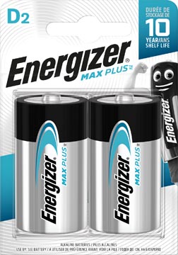 Afbeelding van Energizer Batterijen Max Plus D, Blister Van 2 Stuks