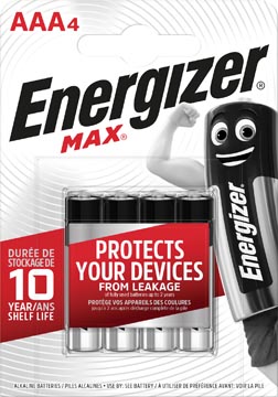 Afbeelding van Energizer batterijen Max AAA, blister van 4 stuks