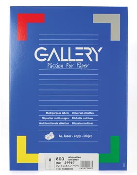 Afbeelding van Gallery Witte Etiketten Ft 99,1 X 67,7 Mm (b H), Ronde Hoeken, Doos Van 800 Etiket