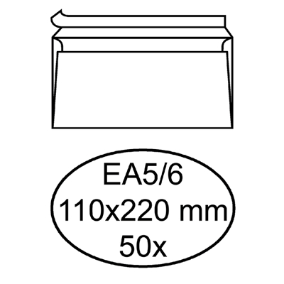 Afbeelding van Envelop Hermes bank EA5/6 110x220mm zelfklevend wit 50 stuks