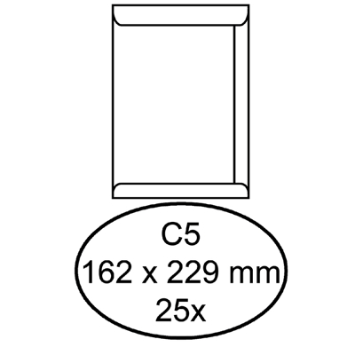 Afbeelding van Envelop Hermes akte C5 162x229mm zelfklevend wit 25stuks