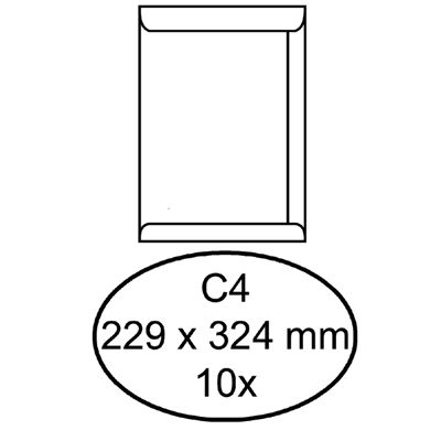 Afbeelding van Envelop Quantore akte C4 229x324mm zelfklevend wit 10stuks
