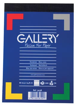Afbeelding van Gallery notitieblok 10,5 x 14,8 cm A6 gelijnd 10 stuks