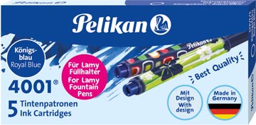 Afbeelding van Inktpatroon Pelikan 4001 voor Lamy vulpen blauw doosje à 5 stuks