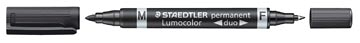 Afbeelding van Staedtler Lumocolor Duo 348, permanent marker, zwart marker