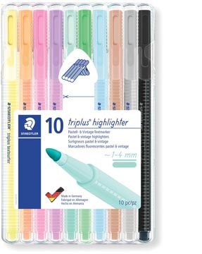 Afbeelding van Staedtler Triplus Textsurfer, Opstelbare Box Van 10 Kleuren Markeerstift