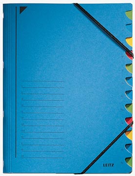 Afbeelding van Sorteermap Leitz 12 tabbladen karton blauw