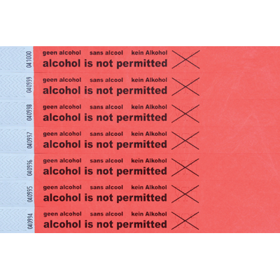 Afbeelding van Polsbandje CombiCraft alcohol not permitted rood