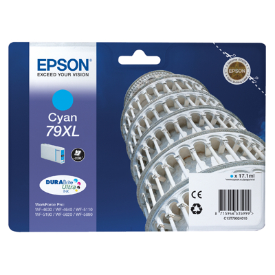 Afbeelding van Epson 79XL (T79024010) Inktcartridge Cyaan Hoge capaciteit