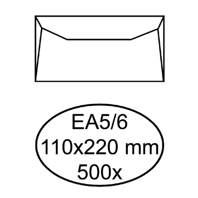 Afbeelding van Envelop Quantore bank EA5/6 110x220mm wit 500 stuks