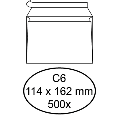 Afbeelding van Envelop Hermes bank C6 114x162mm zelfklevend met strip wit