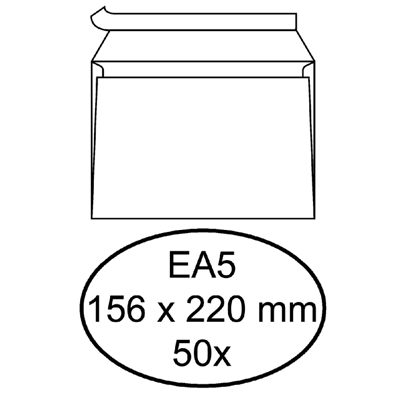 Afbeelding van Envelop Hermes bank EA5 156x220mm zelfklevend met strip wit 50 stuk