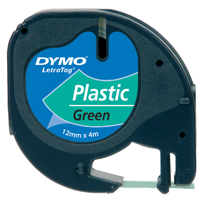 Afbeelding van Dymo 91204 (S0721640) Tape Zwart op groen (12 mm)