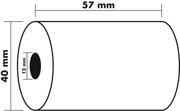 Afbeelding van Exacompta rolletjes bank en betaalkaartterminal 57x40x12x18, 1 thermische laag 55g zonder bpa rekenrol