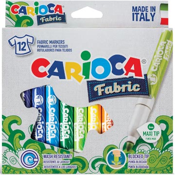 Afbeelding van Viltstiften Carioca Textiel set à 12 kleuren