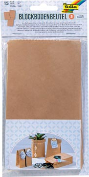 Afbeelding van Folia papieren zak, 100 x 55 175 mm, pak van 15 stuks, kraft zakjes