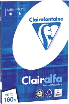Afbeelding van Clairefontaine Clairalfa Presentatiepapier A4, 160 G, Pak Van 50 Vel
