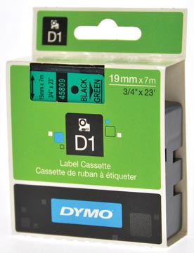 Afbeelding van Dymo 45809 (S0720890) Tape Zwart op groen (19 mm)