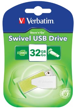 Afbeelding van Verbatim Swivel USB 2.0 stick, 32 GB, groen