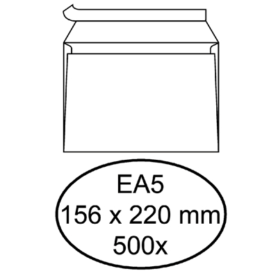Afbeelding van Envelop Hermes bank EA5 156x220mm zelfklevend met strip wit 500 stuk