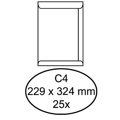 Afbeelding van Envelop Quantore akte C4 229x324mm zelfklevend wit 25stuks