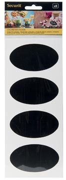 Afbeelding van Krijtbord sticker Securit, ovaal, Zwart, 8 stuks