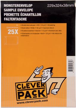 Afbeelding van Cleverpack monsterenveloppen, ft 229 x 324 38 mm, met stripsluiting,