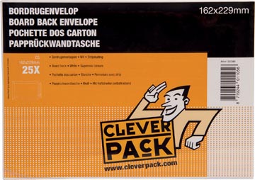 Afbeelding van Cleverpack bordrugenveloppen, ft 162 x 229 mm, met stripsluiting, wit,