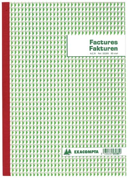 Afbeelding van Exacompta factuurboek, ft 21 x 29,7 cm, tweetalig, tripli (50 3 vel) factuurboeken