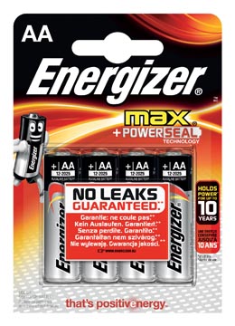 Afbeelding van Energizer batterijen Max AA, blister van 4 stuks