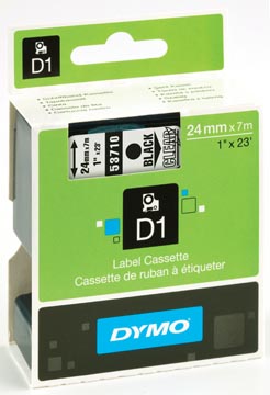 Afbeelding van Dymo 53710 (S0720920) Tape Zwart op transparant (24 mm)