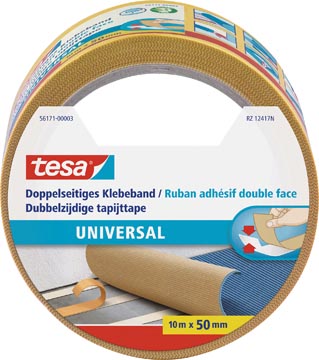 Afbeelding van Tesa dubbelzijdige tapijttape ft 50 mm x 10 m plakband