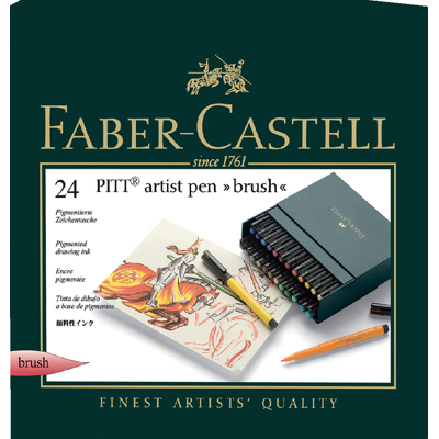 Afbeelding van Brushstift Faber Castell Pitt Artist 24 stuks assorti