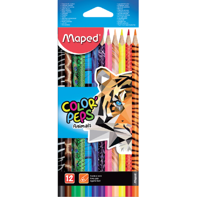 Afbeelding van Kleurpotlood Maped Color&#039;Peps Animals set á 12 kleuren