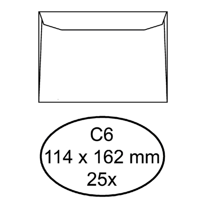 Afbeelding van Envelop Quantore bank C6 114x162mm wit 25stuks