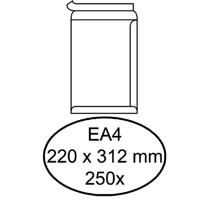 Afbeelding van Envelop Hermes akte EA4 220x312mm zelfklevend wit 250stuks