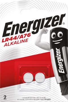 Afbeelding van Knoopcel batterij LR44 Energizer 2 stuks (Alkaline, 1.5 V)